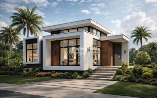 New 3-Bedroom Villa with Private Pool Near the Beach in Gated Community