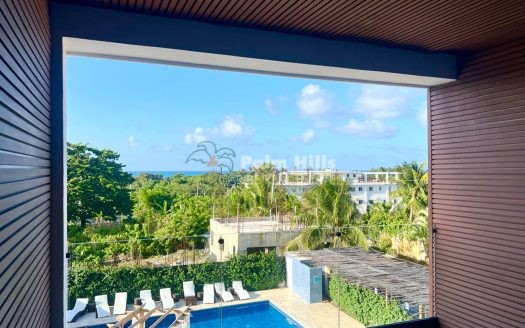 Habitación contemporánea costera con vistas al océano*.
