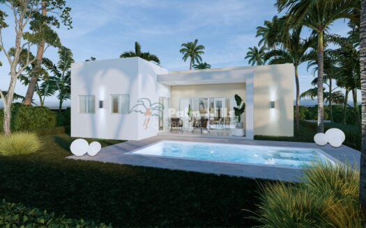 Moderna villa de 2 dormitorios en venta con piscina privada en Sosúa.