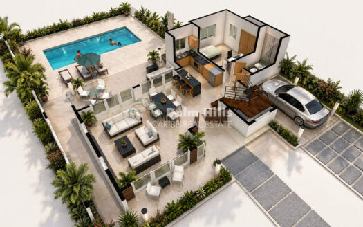 Two-Story 3-Bedroom Villa with Private Pool Near the Beach